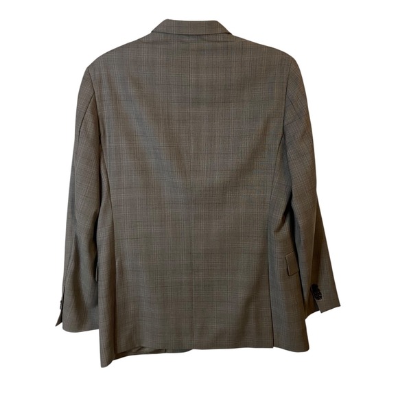 Tommy Hilfiger Mens Gray Plaid 100% Wool Blazer Sport Coat 40R Two Button - Picture 2 of 6